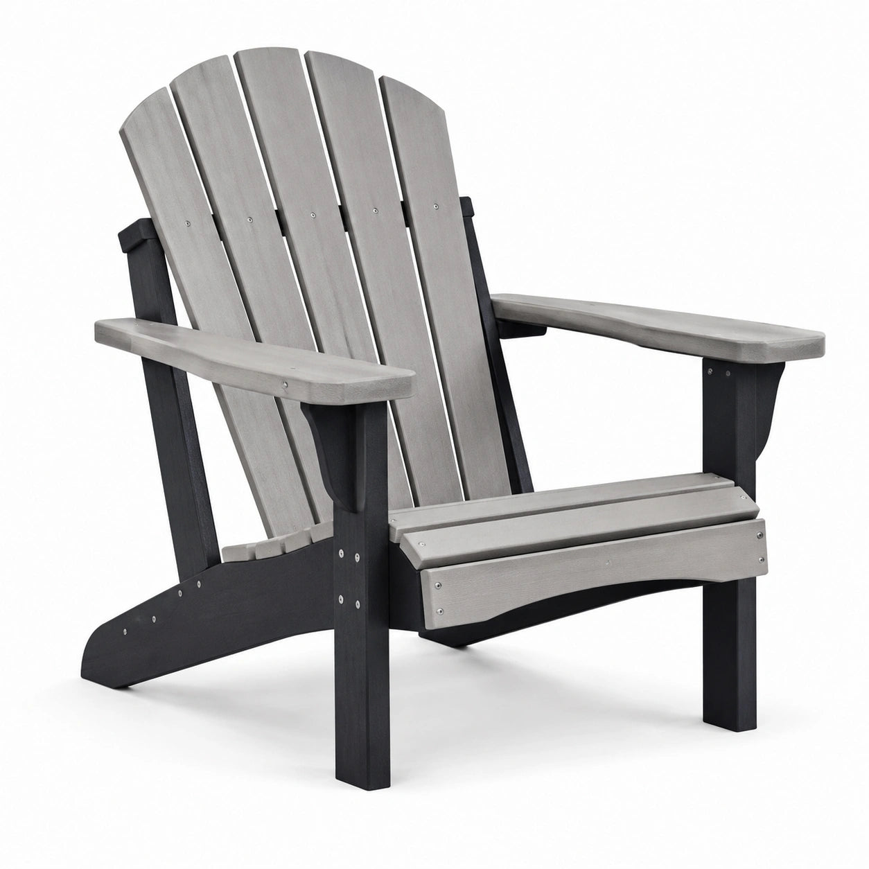 Adirondackstuhl Polyholz Grau und Schwarz