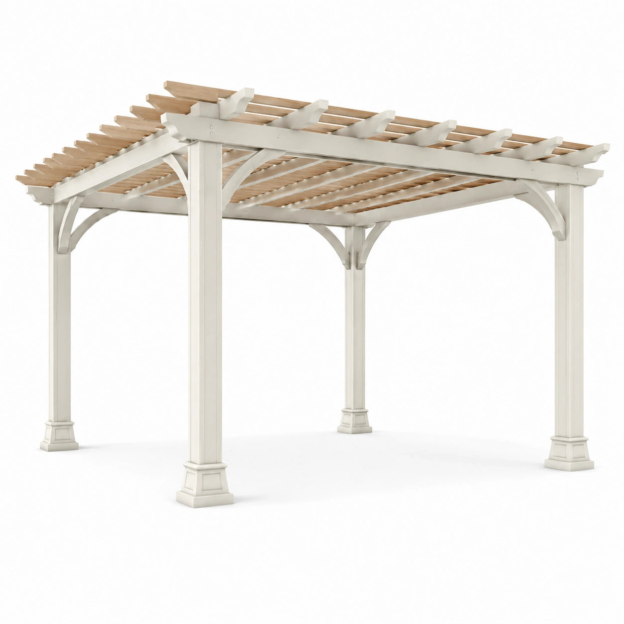 Pergola aus Aluminium und Zedernholz Weiß 300x400 cm