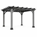Pergola aus Holz und verzinktem Stahl Grau 300x300x240 cm