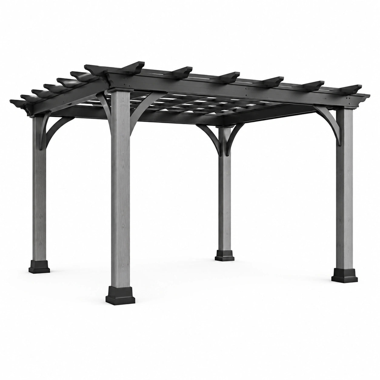 Pergola aus Holz und verzinktem Stahl Grau 300x300x240 cm