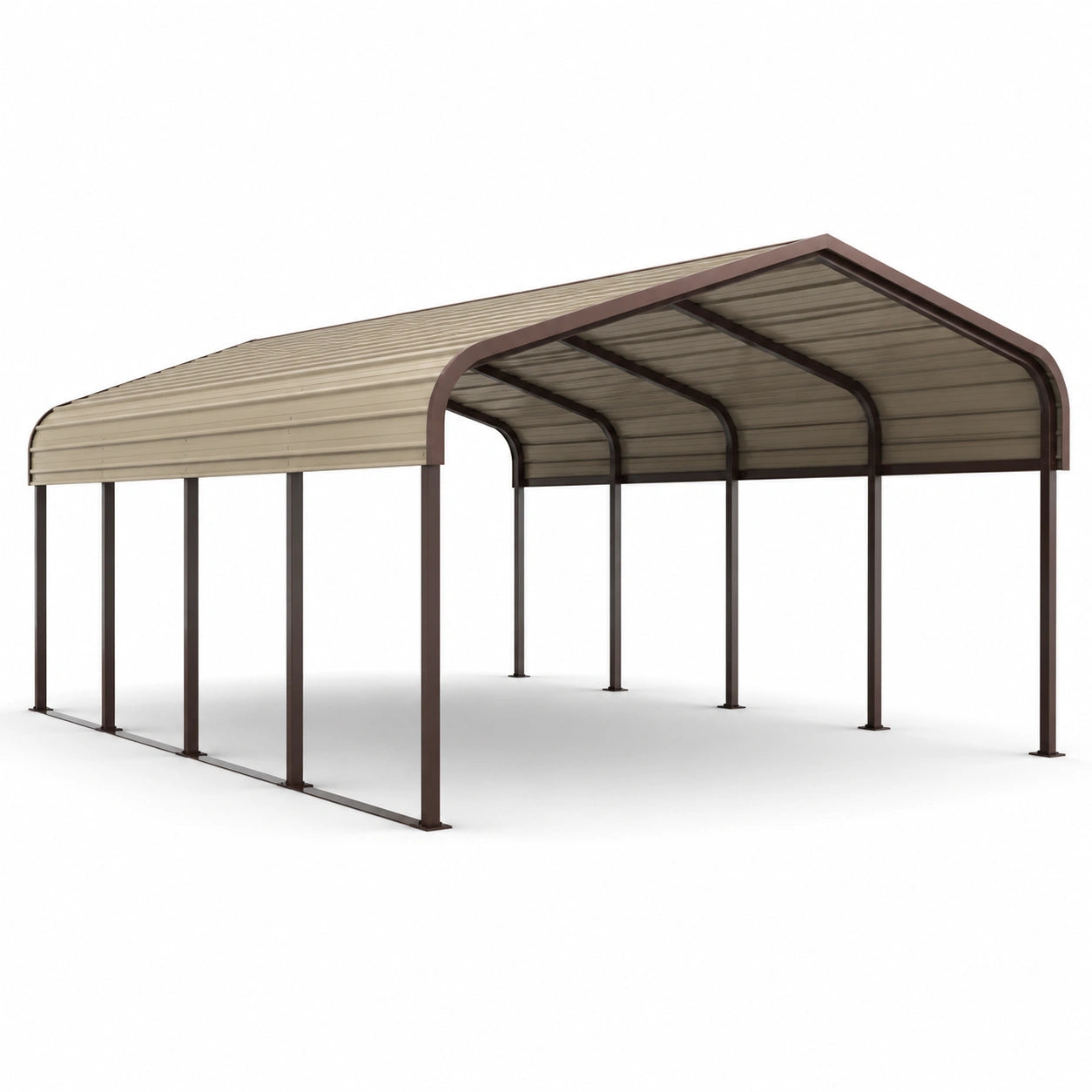 Metall Carport Überdachung Beige 600x300x250cm