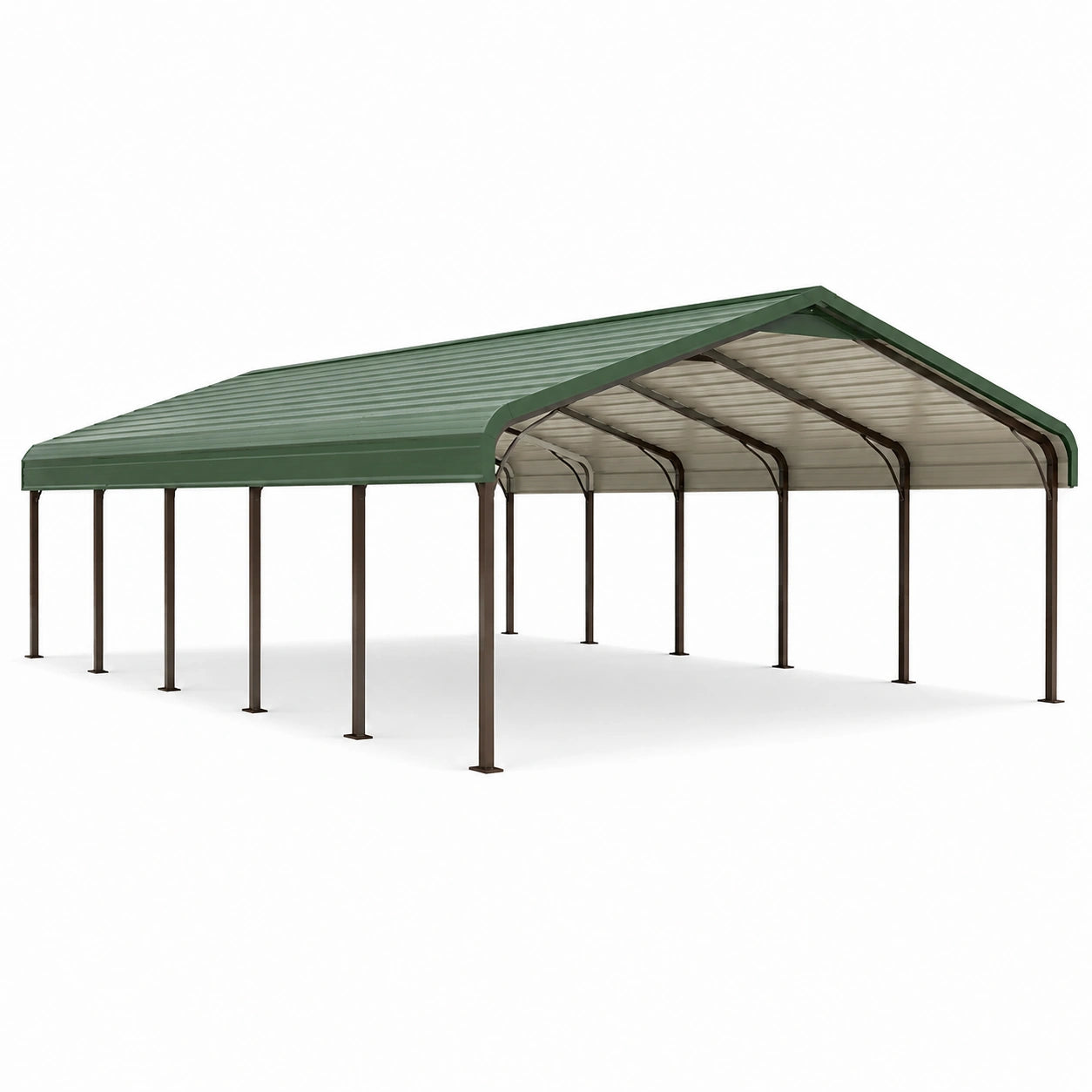 Stahl-Carport mit grünem Dach 6m x 3m