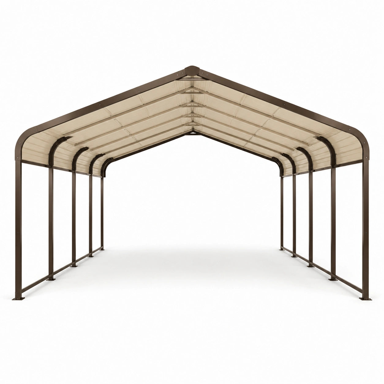 Stahl und Polykarbonat Carport Braun 600 x 300 x 250 cm