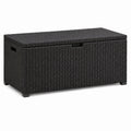 Garten Aufbewahrungsbox Polyrattan Schwarz 120 cm