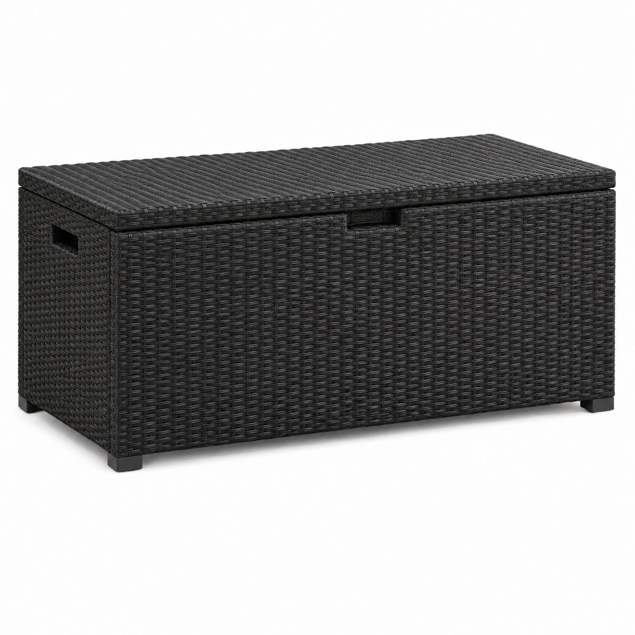Garten Aufbewahrungsbox Polyrattan Schwarz 120 cm