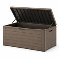 Braune Kunststoff-Gartenbox mit Deckel 117 x 45 x 57 cm