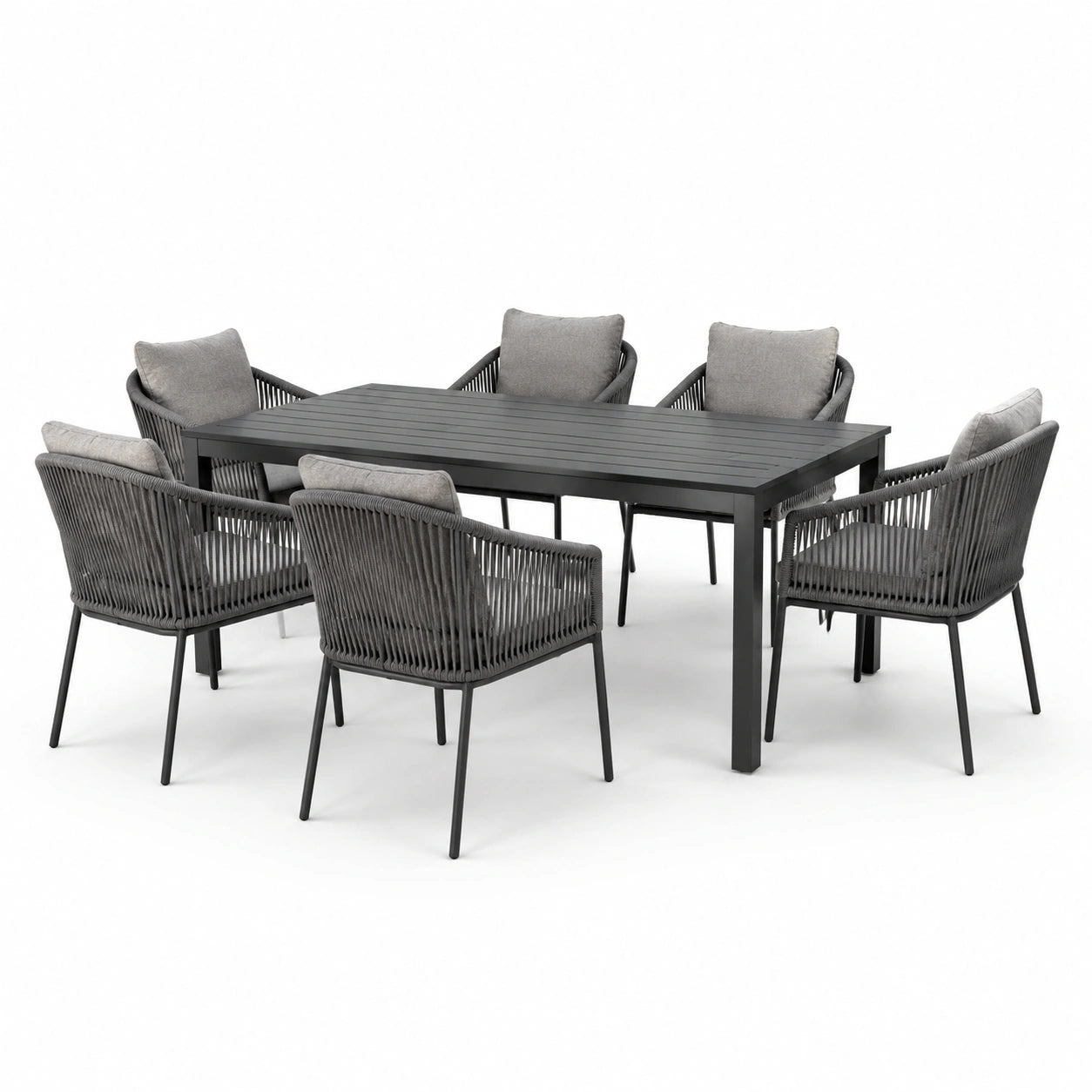 Garten-Essgruppe Aluminium mit Tisch und 6 Stühlen