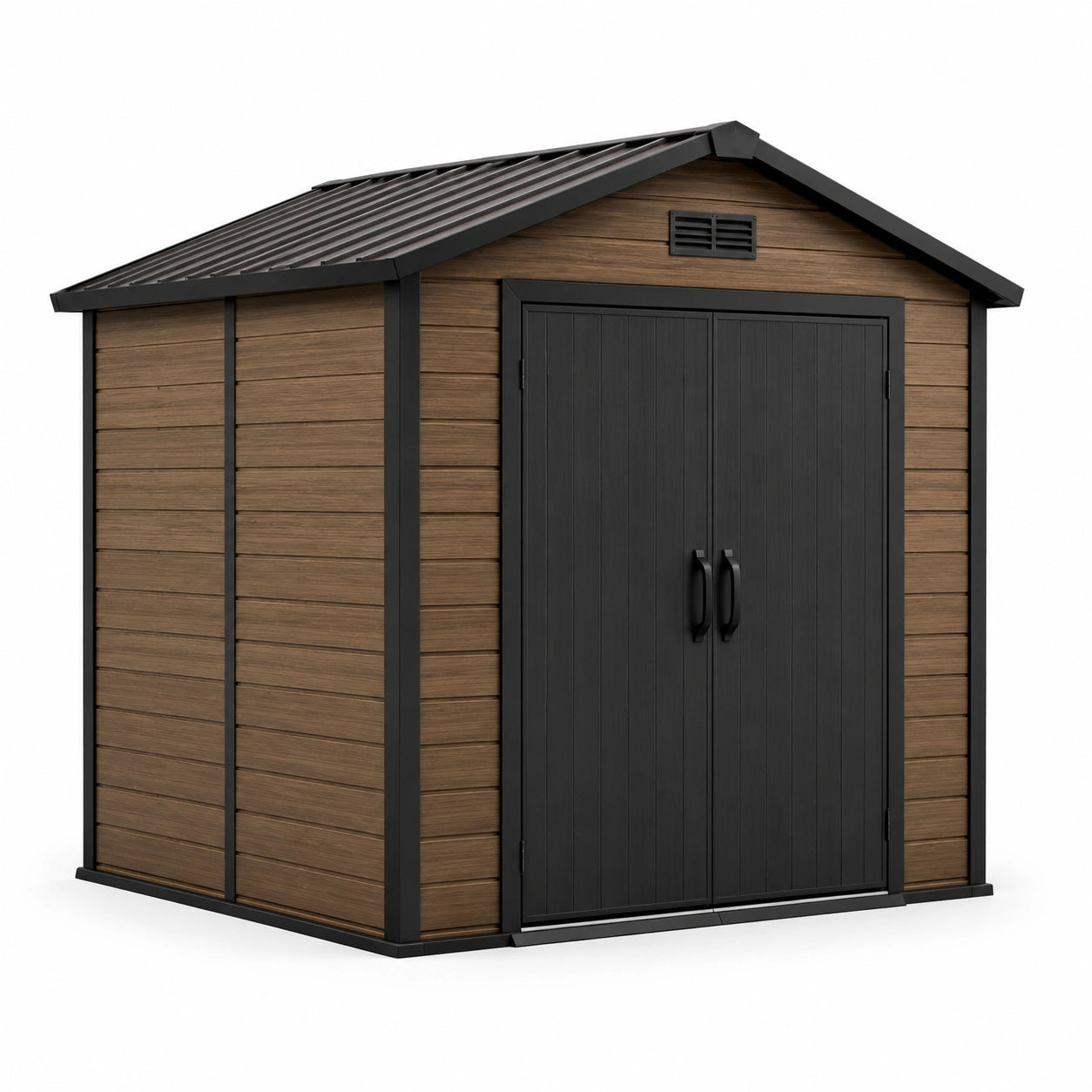 Kunststoff Gartenhaus Braun/Schwarz 210x190x225cm