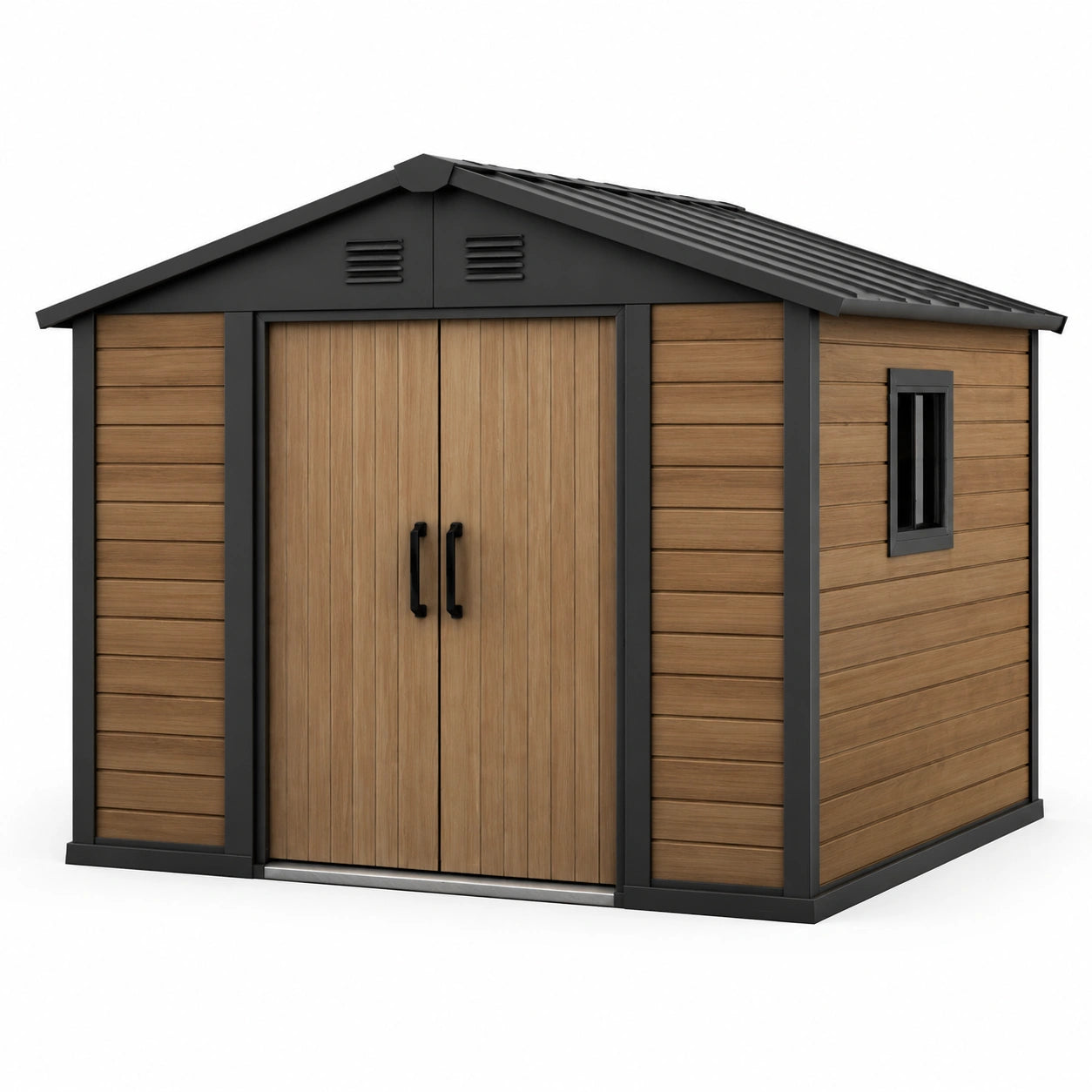Gartenhaus aus Stahl und Kunststoff 270x220x230cm braun