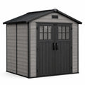 Gartenhaus Kunststoff Polypropylen Grau Schwarz 185cm x 152cm x 226cm