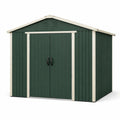 Metall-Gartenhaus Stahl Verzinkt 210x124x185 cm Grün/Beige