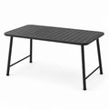 Rechteckiger Aluminium-Gartentisch Schwarz 140x80x75 cm