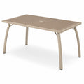 Gartentisch Aluminium Beige mit Kunststoffplatte 150x90 cm
