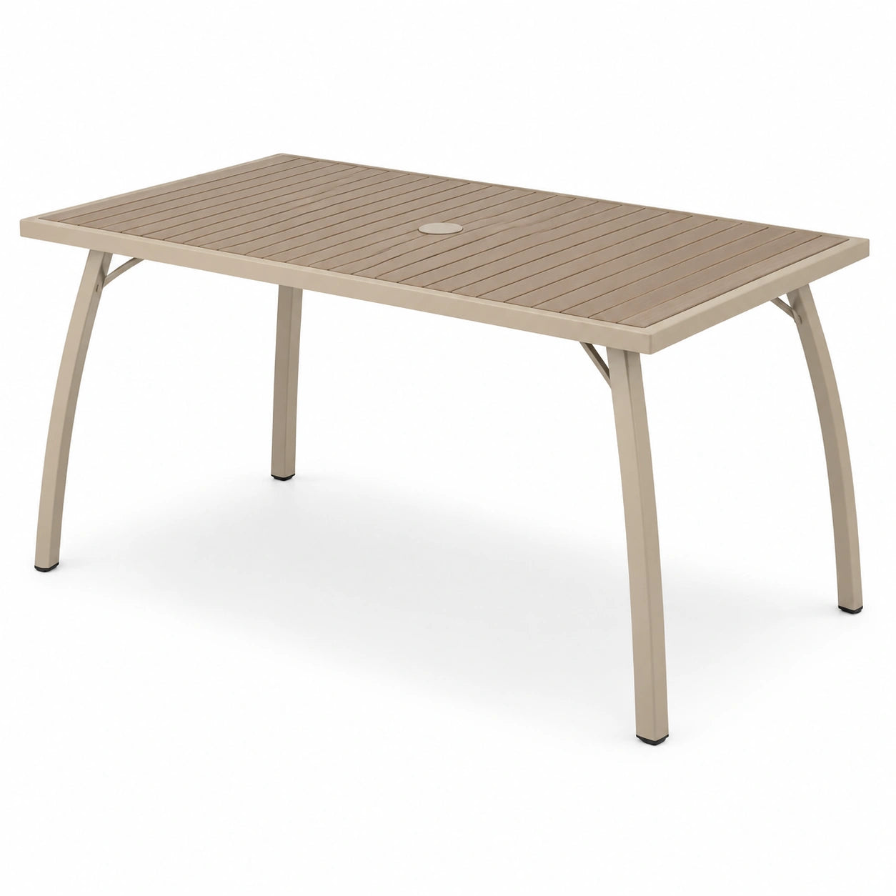 Gartentisch Aluminium Beige mit Kunststoffplatte 150x90 cm