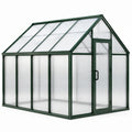 Gewächshaus Aluminium Polycarbonat Grün 190x190x195 cm