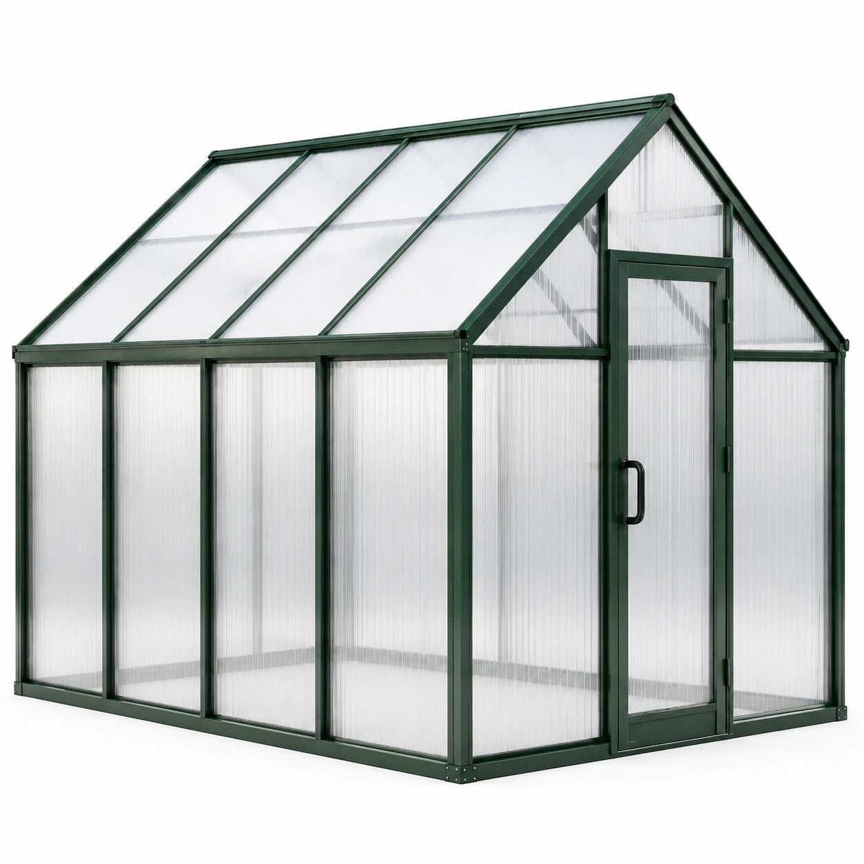 Gewächshaus Aluminium Polycarbonat Grün 190x190x195 cm