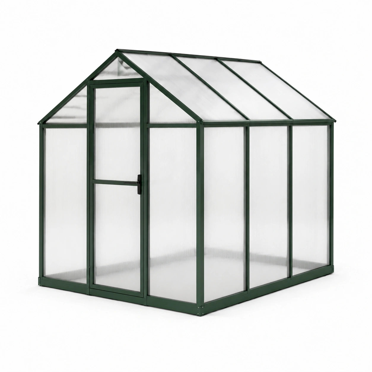 Gewächshaus Aluminium Polycarbonat Grün 190x185x195 cm