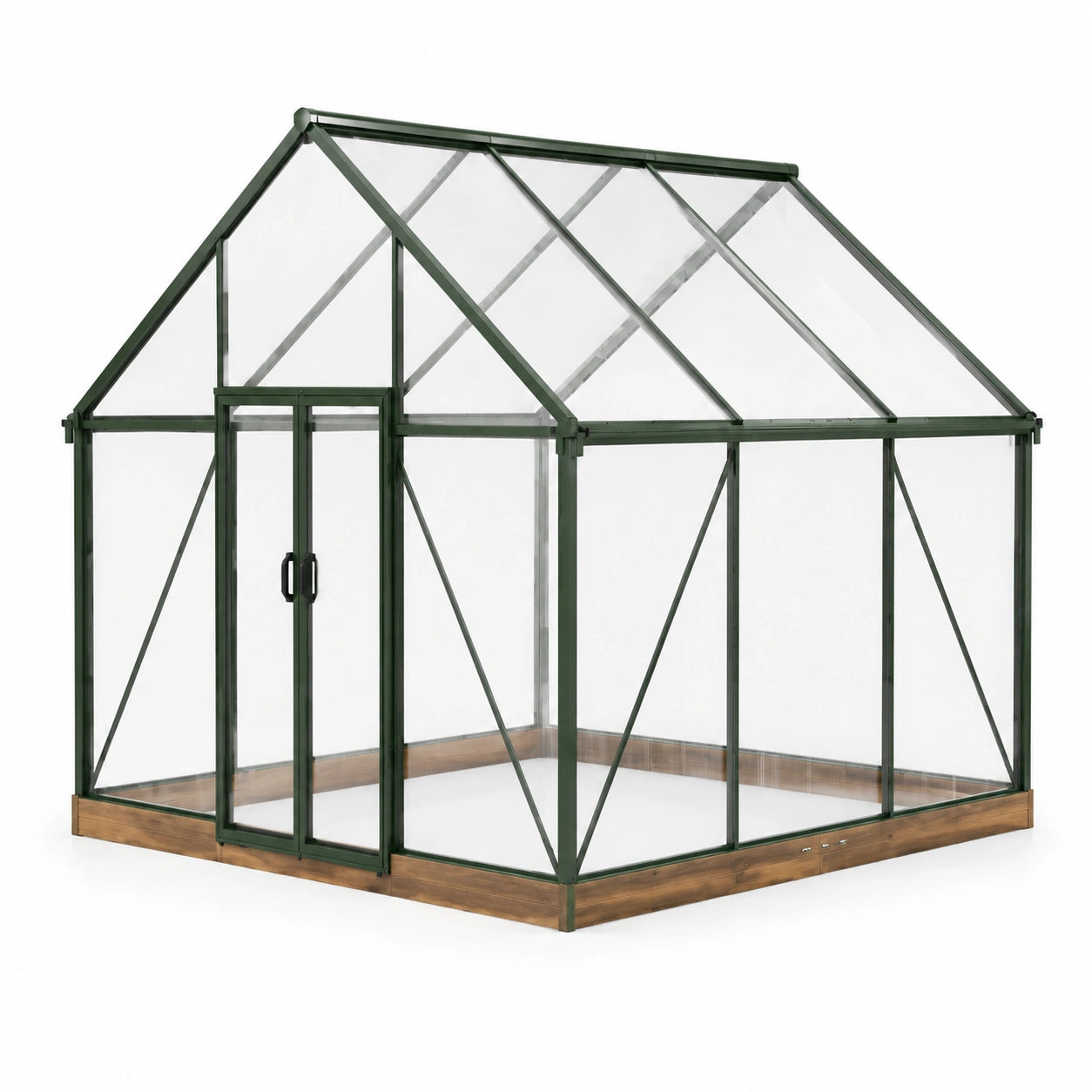Aluminium Gewächshaus mit Polycarbonatplatten Grün 250x190x195cm