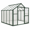 Gewächshaus Aluminium Polycarbonat Grün 190x250x195cm