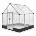 Aluminium Gewächshaus mit Polycarbonat, Silber, 250x200x200 cm