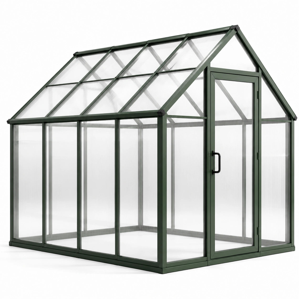 Aluminium Gewächshaus mit Polycarbonatplatten Grün
